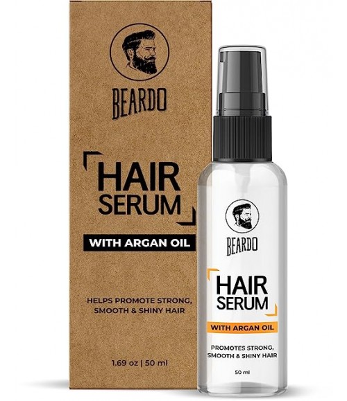 Beardo Hair Serum | Serum for men | Serum for hair smoothing | Argan Oil & Almond Oil | Adds Shine | Daily use| For All Hair Types | Frizz free hair | 50 ml